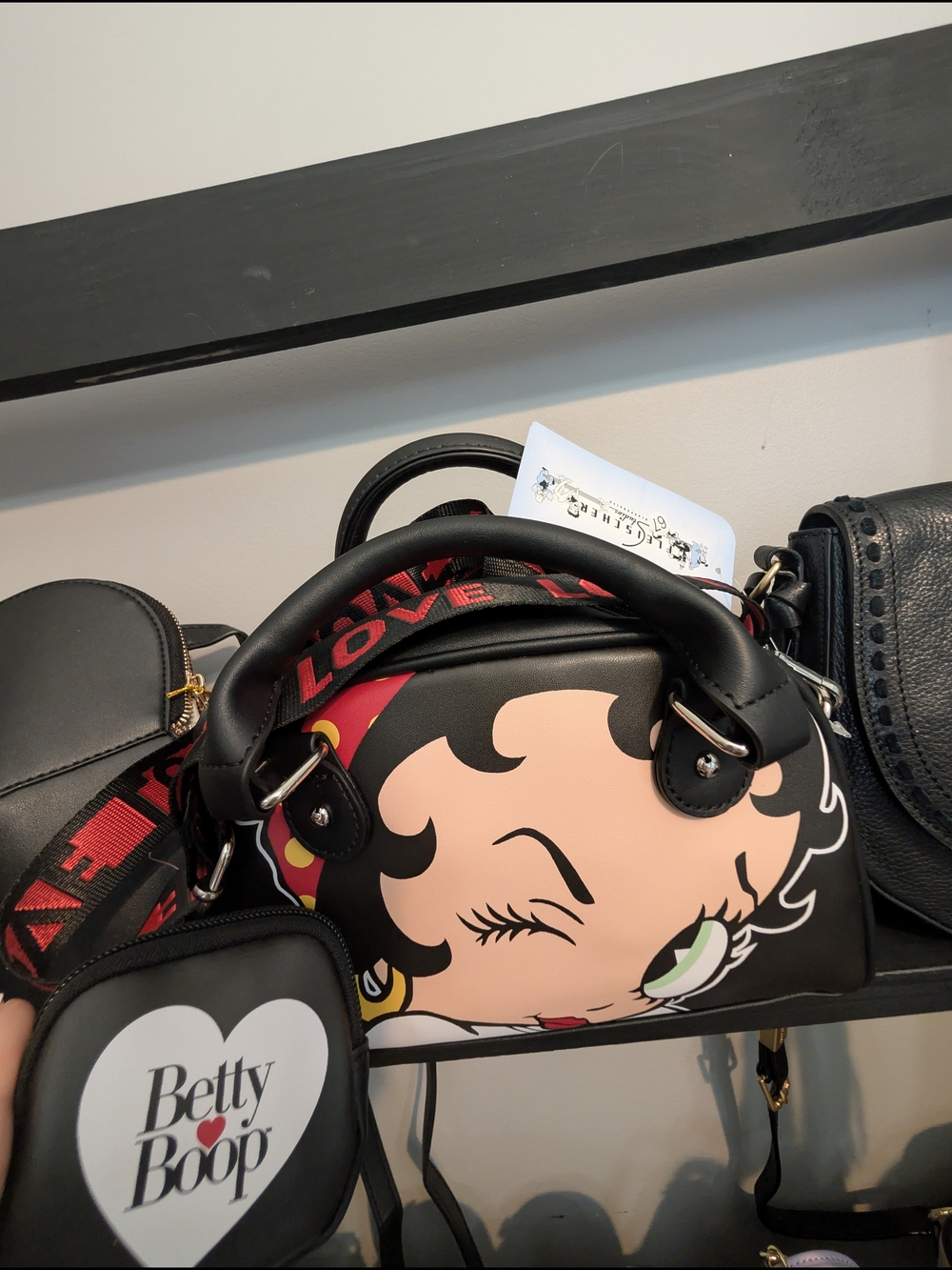 Betty Boop Black and Pink Mini Satchel with Graphic Face